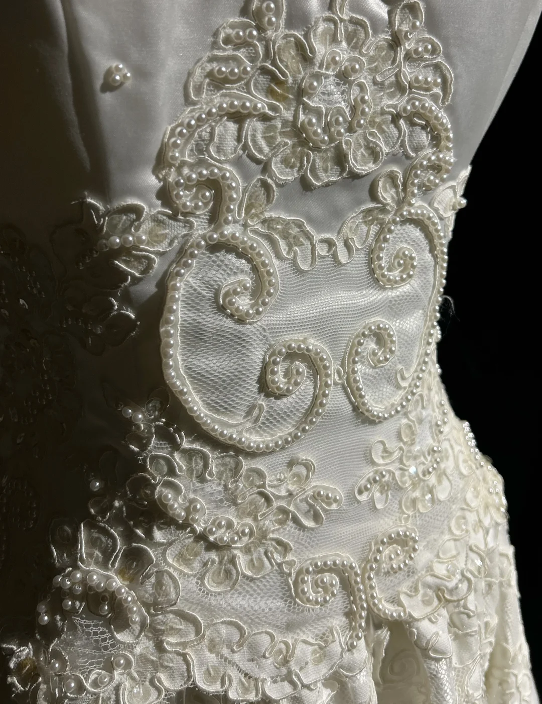 Vestido de novia vintage de los años 50 y 40, con escote en V y encaje blanco, largo, DH541