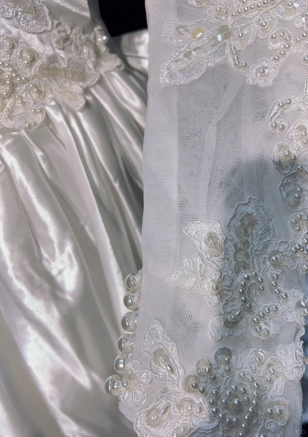 Vestido de novia retro de los años 50 y 40, con cuello alto, encaje, blanco, manga larga, DH544