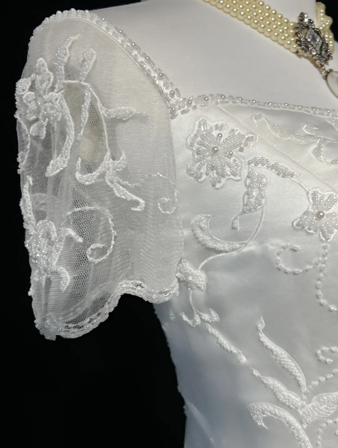 Vestido de novia retro de los años 50 y 40, corte A, escote cuadrado, satén blanco, largo, DH547