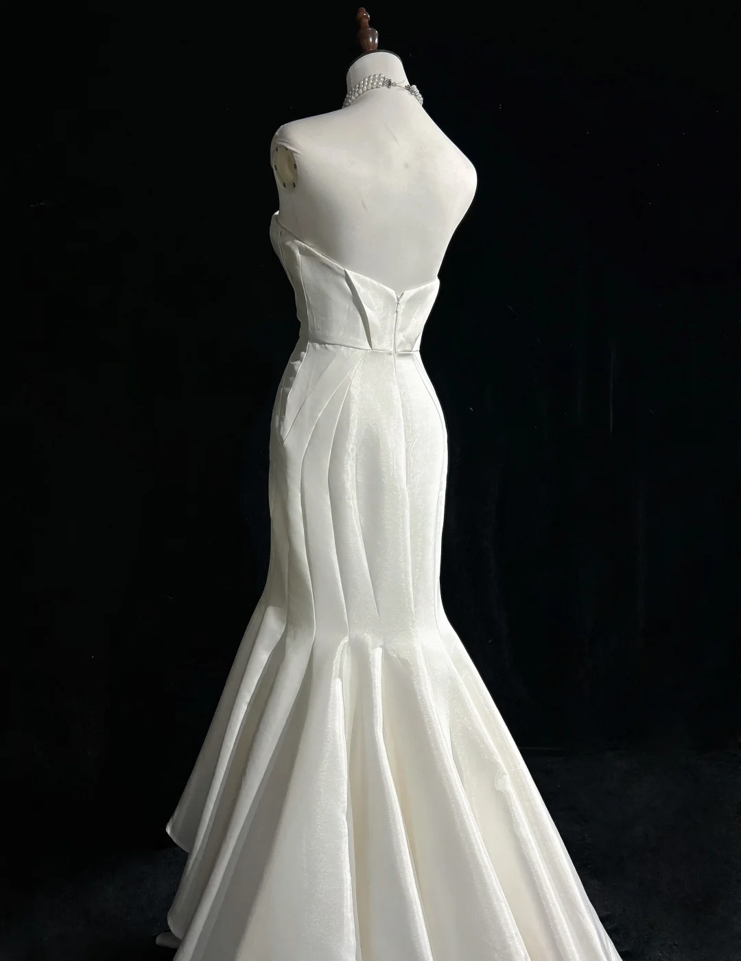 Vestido de novia vintage de los años 50 y 40, corte sirena, escote corazón, satén blanco, largo, DH549