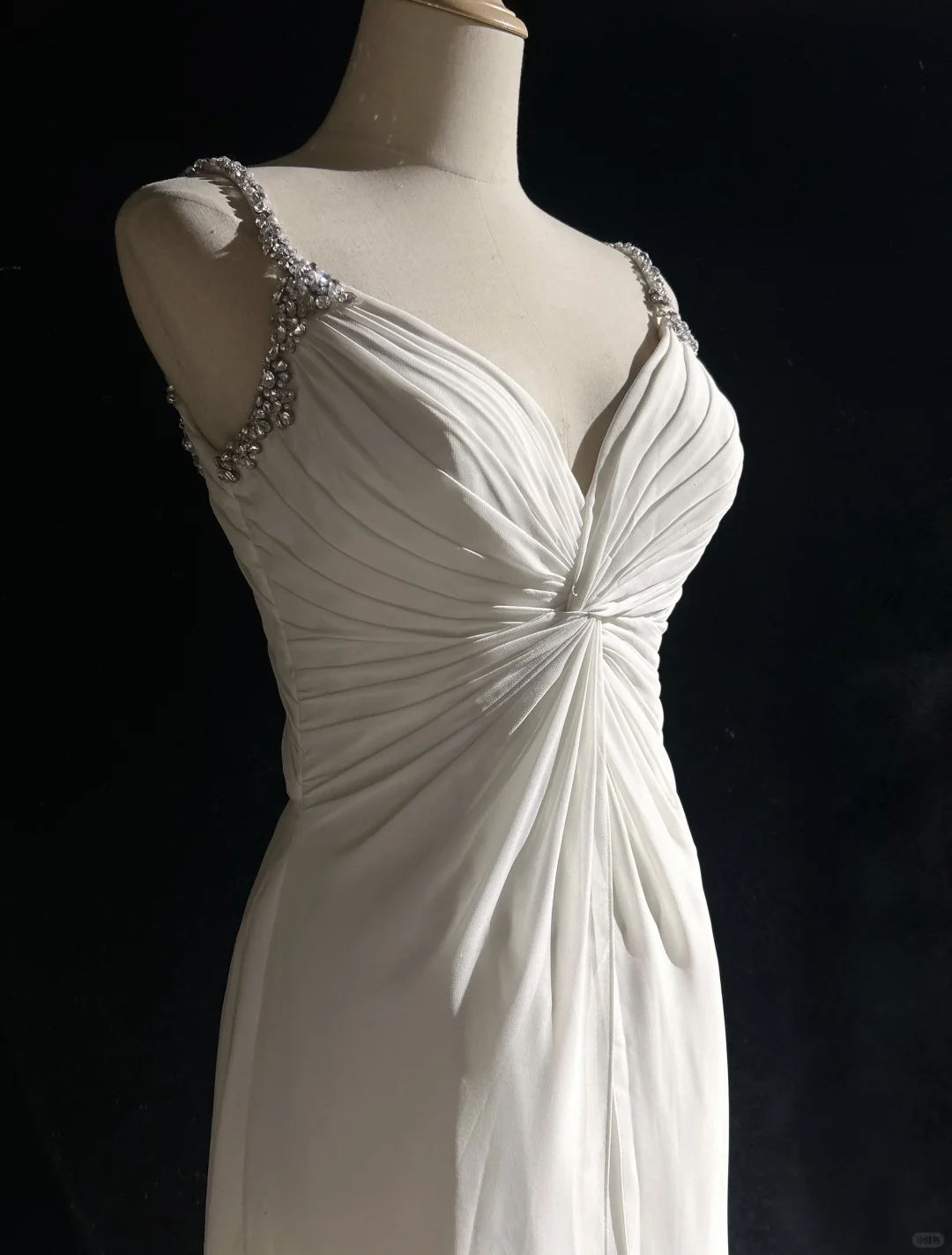 Vestido de novia retro de los años 50 y 40, corte A, tirantes finos, gasa blanca, largo, DH572