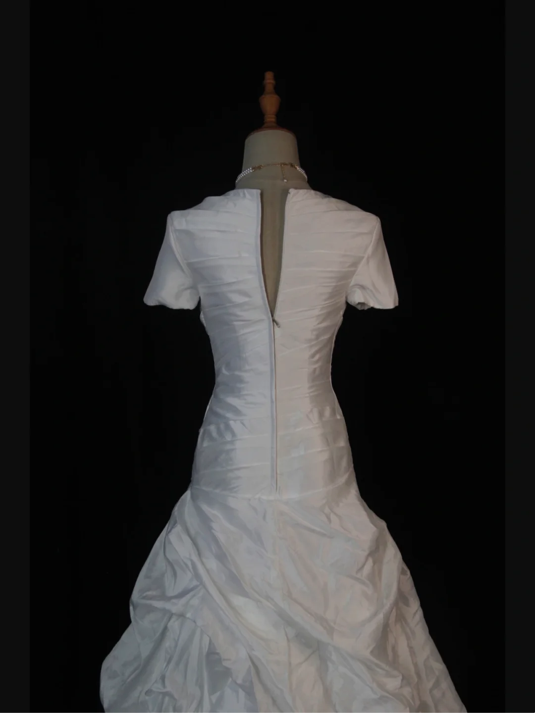 Vestido de novia vintage de los años 70, corte sirena, escote corazón, satén blanco, largo, elegante, DH580