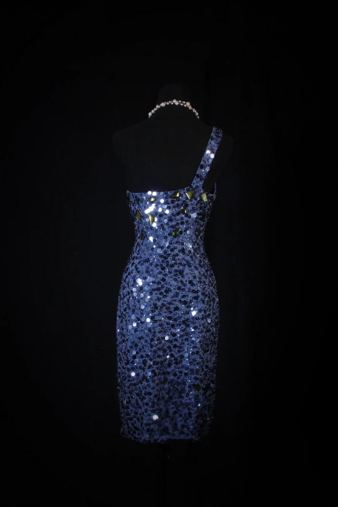 Cute Sheath One Shoulder Navy Blue Sequin Formal 8th Grade Homecoming Dresses Summer Middle School Hoco Dress Homecoming Outfits DH583