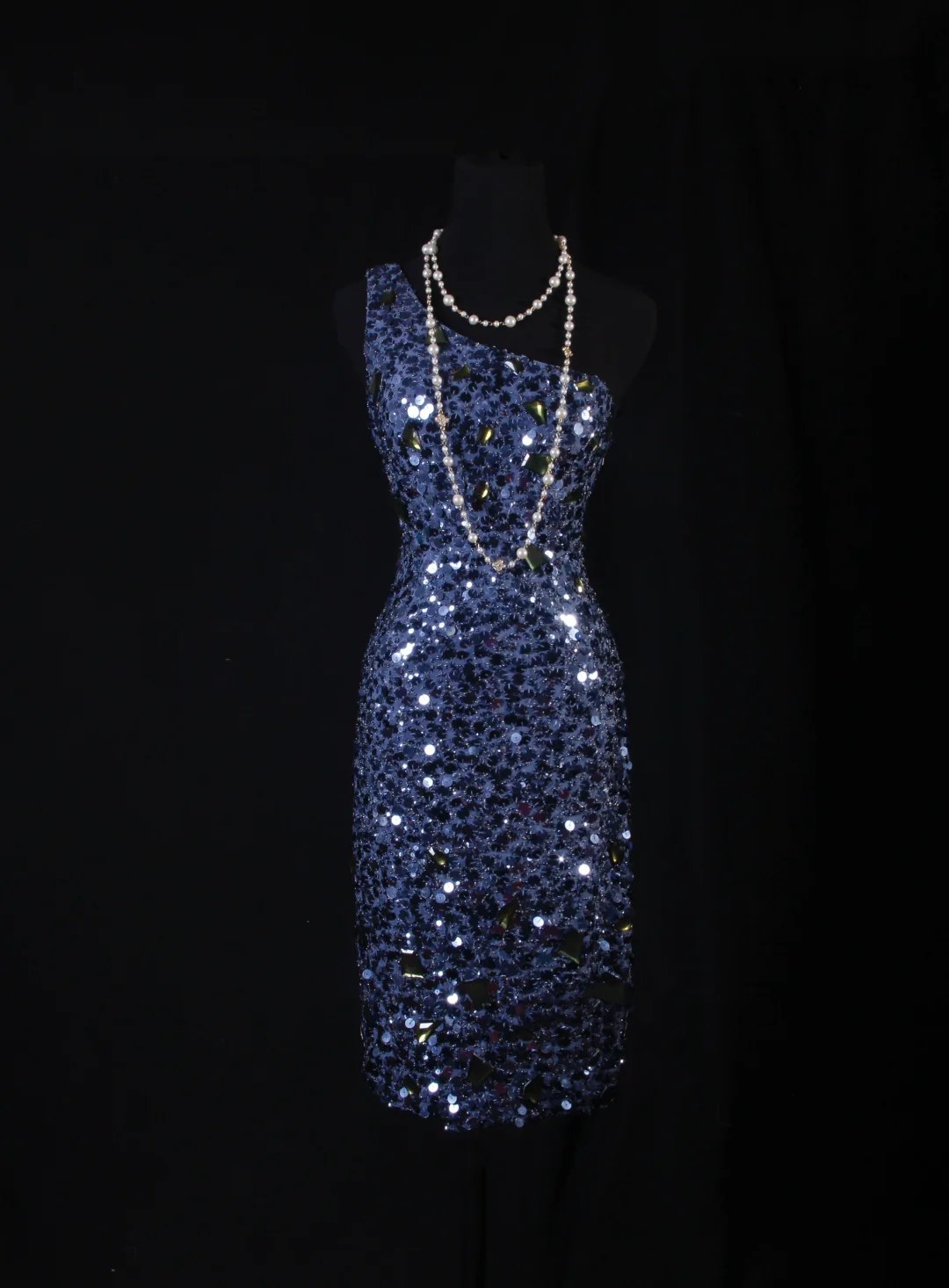 Cute Sheath One Shoulder Navy Blue Sequin Formal 8th Grade Homecoming Dresses Summer Middle School Hoco Dress Homecoming Outfits DH583
