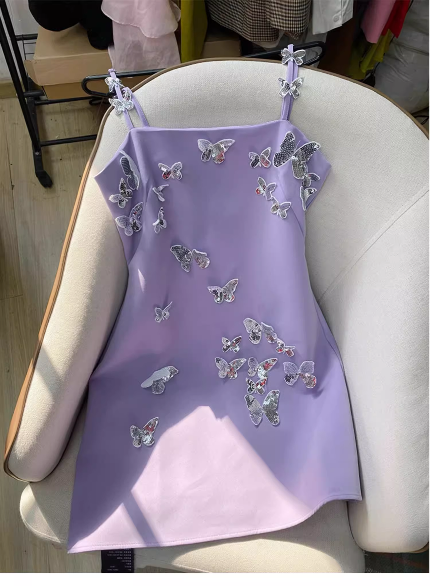 Cute A line Spaghetti Straps Lilac Mini Short Formal 8th Grade Homecoming Dresses Summer Middle School Hoco Dress Homecoming Outfits DH628