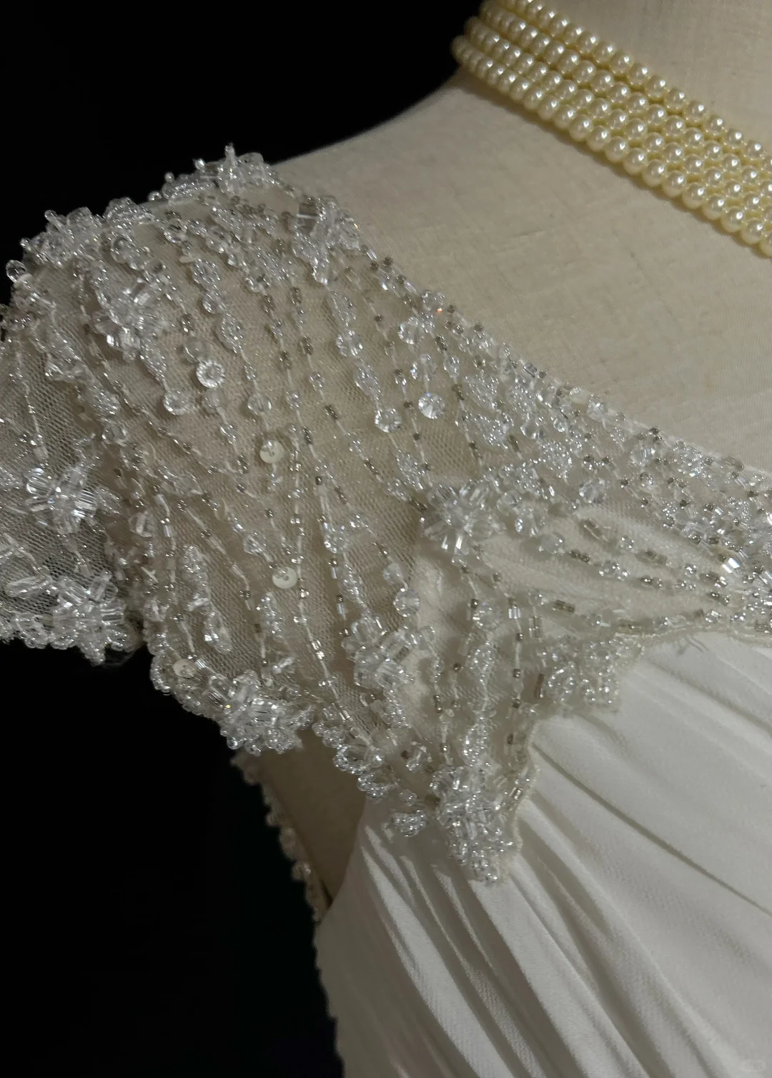 Vestidos de novia vintage de corte A, escote redondo, de gasa blanca, largos, años 40 y 50, elegantes, DH672