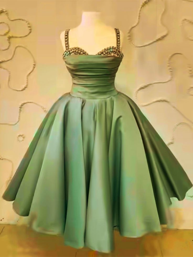 Vestidos cortos elegantes de Hoco, vestido de fiesta con tirantes finos, verde, para 8.º grado, vestidos formales de verano para regreso a casa, trajes de escuela secundaria DH68