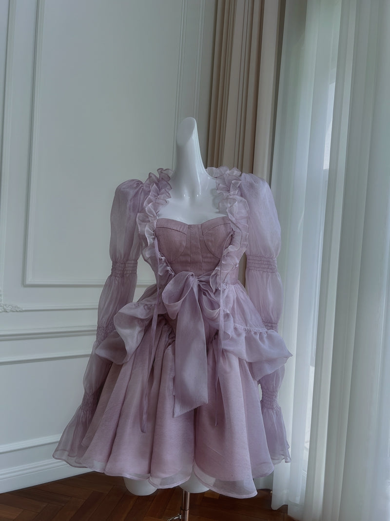 Vestidos cortos elegantes de Hoco, corte A, tirantes, color lila, minivestido azul, vestidos formales para el regreso a casa de octavo grado, trajes de verano para la escuela secundaria DH73