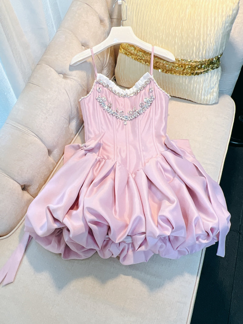 Vestidos cortos elegantes de Hoco, vestido de fiesta con tirantes finos, rosa, vestidos formales de regreso a casa para octavo grado, trajes de regreso a casa de verano para escuela secundaria DH78