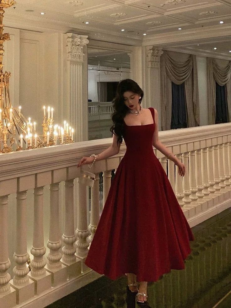 Stunning A line Square Neckline Burgundy Long 21st Birthday Dress Party Dress Birthday Outfit DP1155