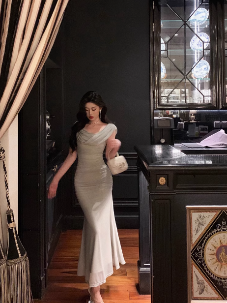 Elegante vestido de tul verde sin mangas para cumpleaños número 23. Ideas de vestidos de cumpleaños para mujeres (DP1417)