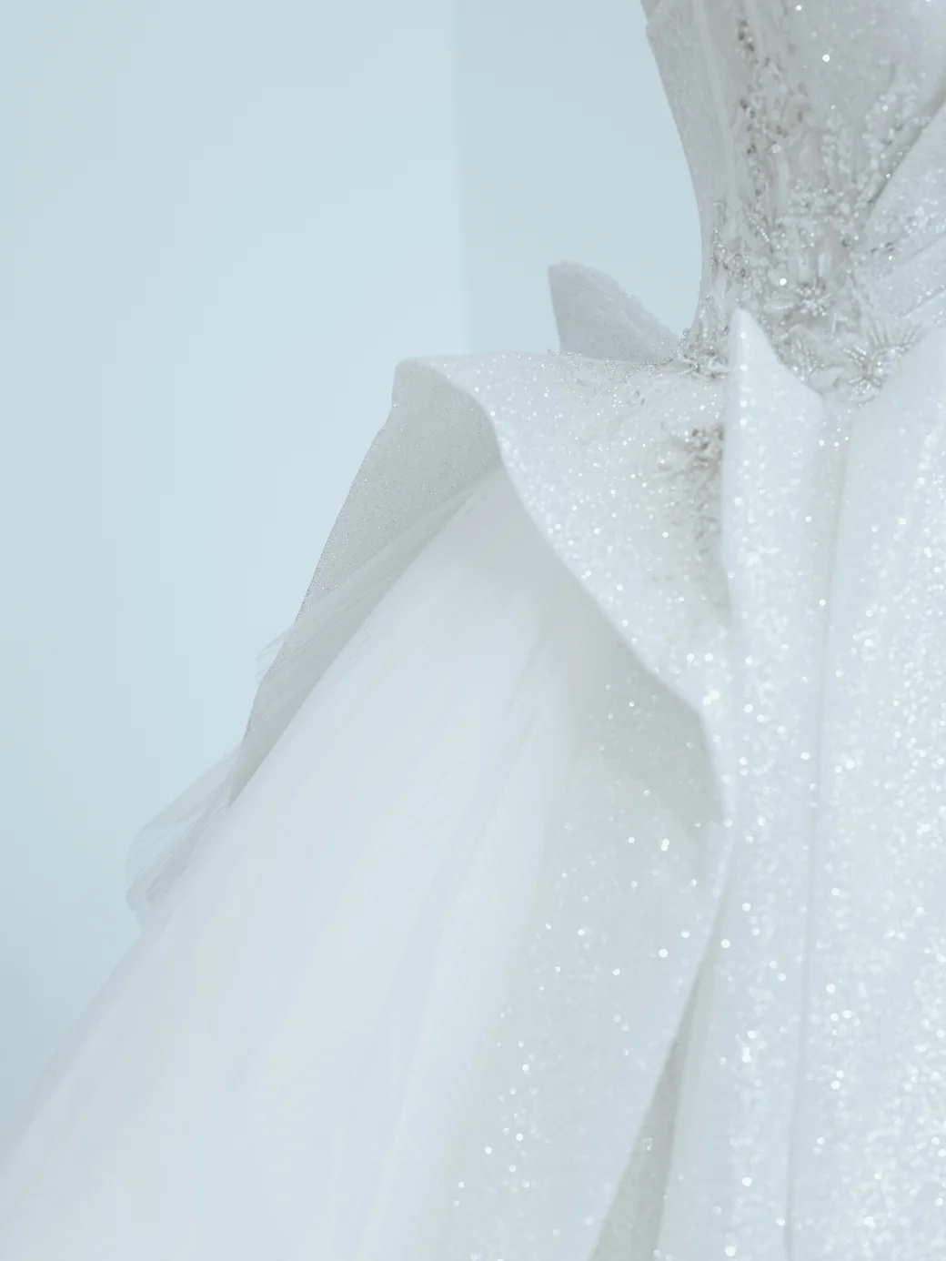 Vestido de novia atemporal, vestido de fiesta sin tirantes, blanco con lentejuelas, vestidos de novia DP1494