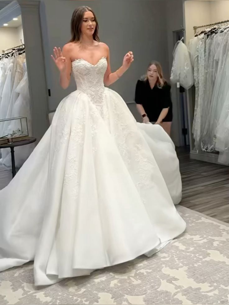 Vestido de novia clásico, vestido de fiesta, escote corazón, encaje, blanco, vestidos de novia minimalistas DP1590