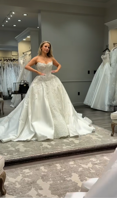 Vestido de novia clásico, vestido de fiesta, escote corazón, encaje, blanco, vestidos de novia minimalistas DP1590