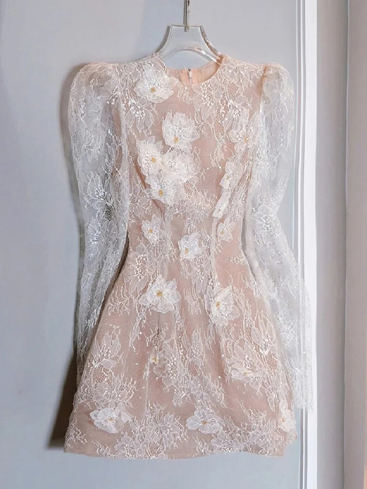 Vestido corto de encaje blanco con escote en A, corte en A, para cumpleaños de verano, minivestido de fiesta para el 23.º cumpleaños, DP1714