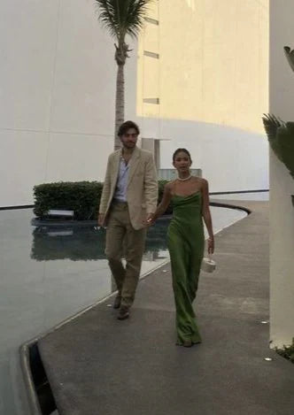 Elegante vestido de fiesta largo verde sin espalda Vestidos de fiesta elegantes