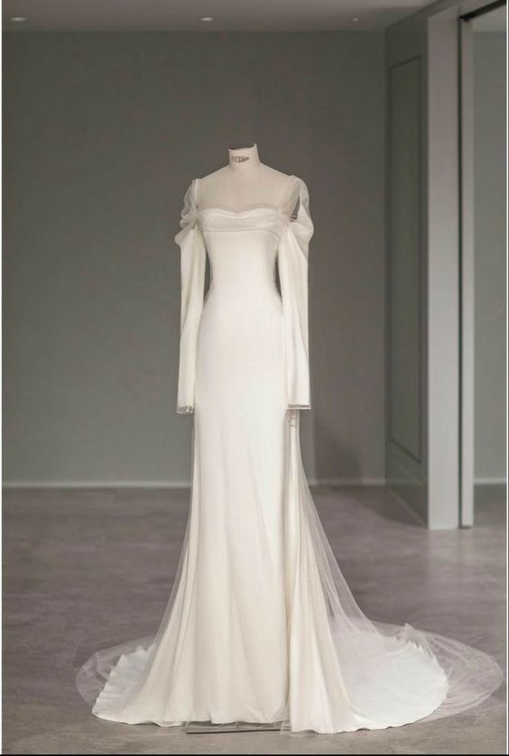 Vestido de novia vintage de corte A con escote corazón y corte sirena, elegante vestido de novia DP630