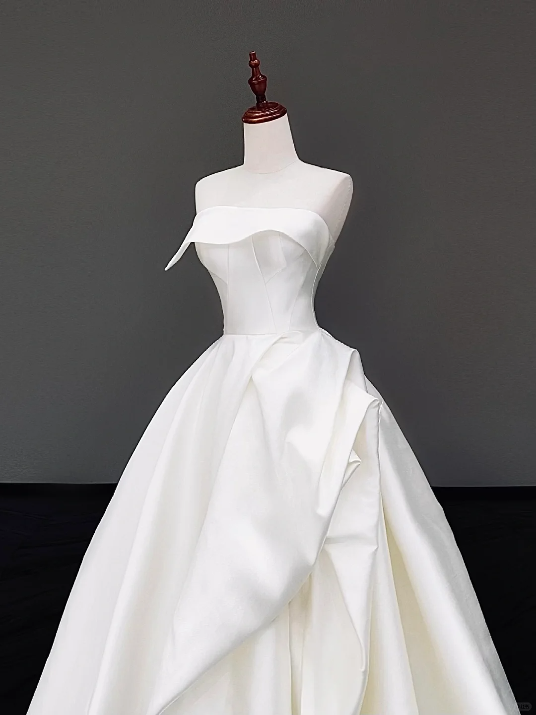 Vestido de novia atemporal, vestido de fiesta sin tirantes, de satén blanco, vestidos de novia DP874
