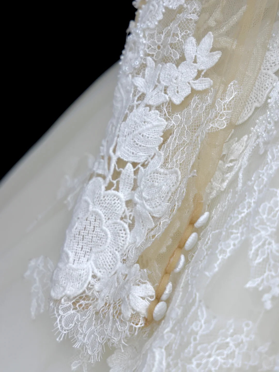 Vestido de novia único, vestido de fiesta, escote en V, mangas largas, encaje blanco, vestidos de novia DP843