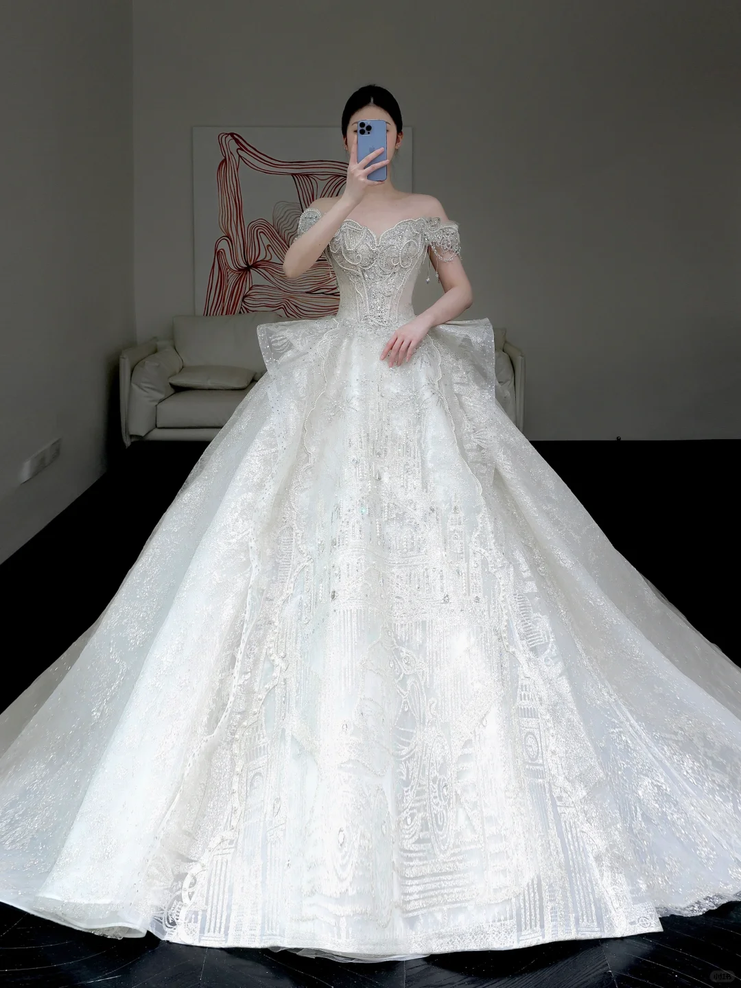Vestido de novia princesa, sin tirantes, con lentejuelas blancas y cuentas, DP884