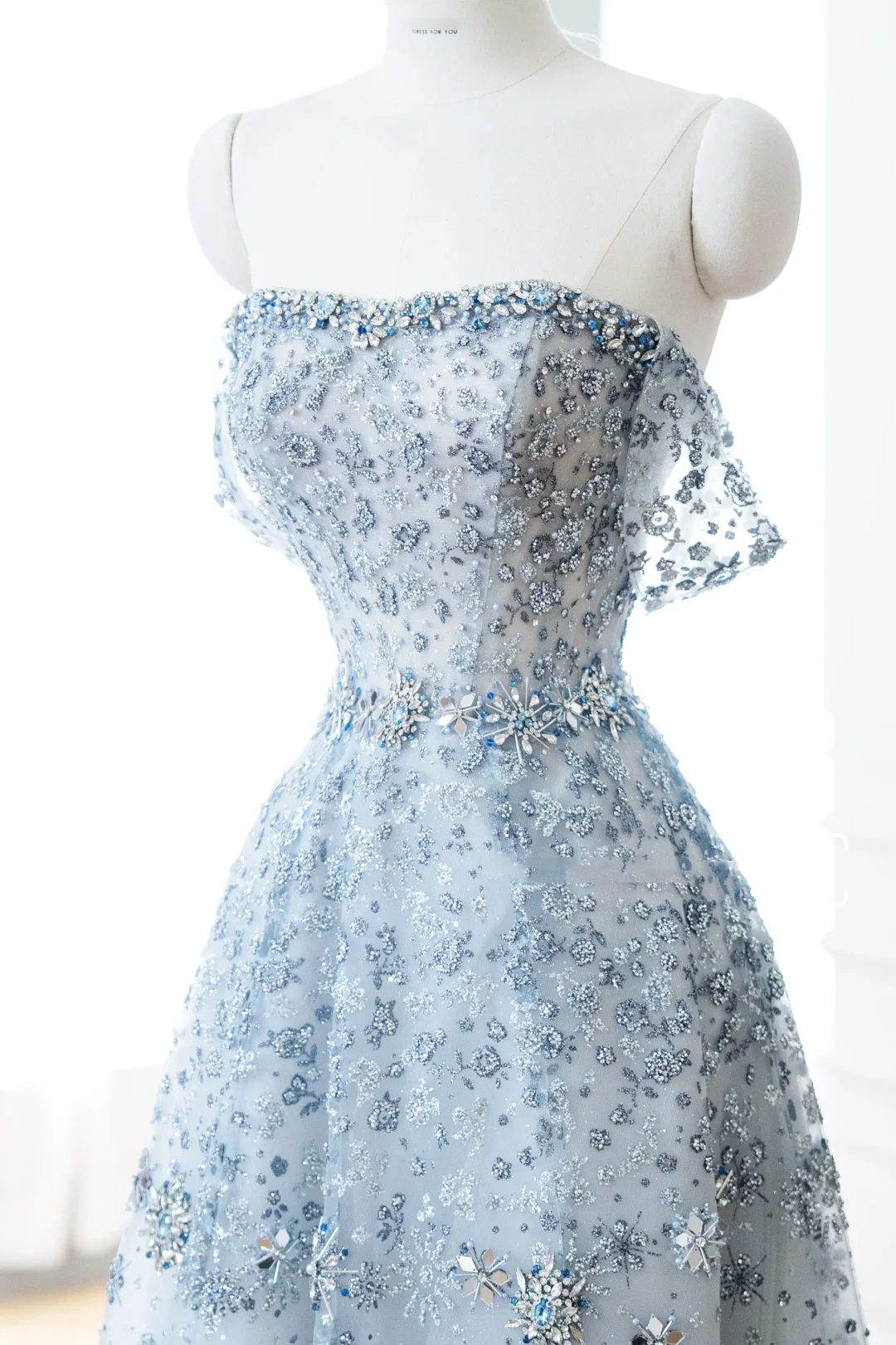 Elegant Glamour Ball Gown Sequin Blue Prom Dress Party Dress Evening Dresses DP901