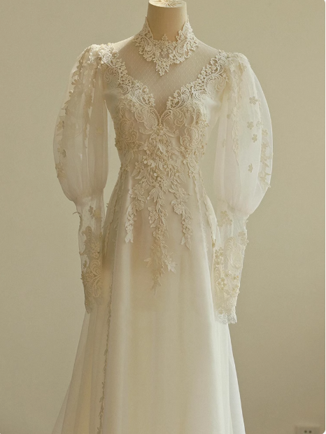 Vestido de fiesta largo de tul con escote en V y corte en A, color blanco, vestido de novia blanco con cola ED01068