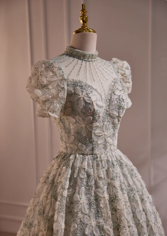 Light green A-line v-neck tulle sequins beaded short prom dress, light green homecoming dress ED1071