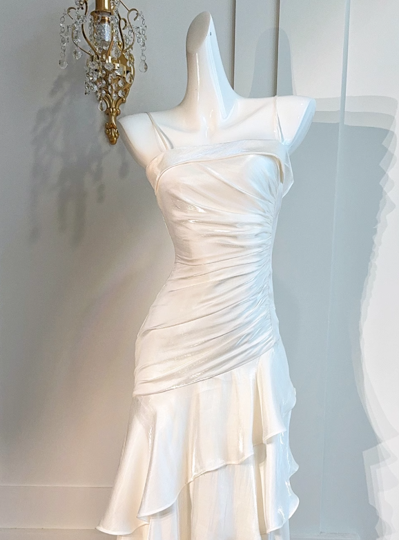 Vintage-Inspired Birthday Party Dresses Under $160ð€White Ruffled Layered Fairytale Graduation Prom Dresses ED01131