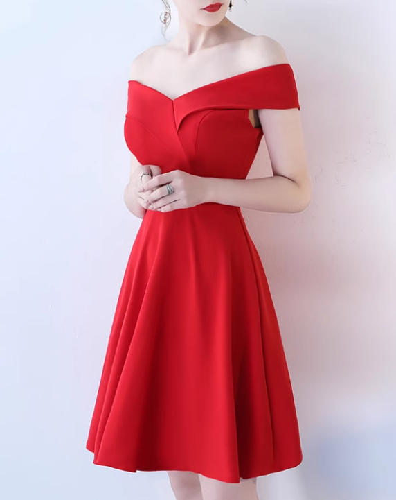 Vestido sencillo con hombros descubiertos y elegante para banquete ED01185