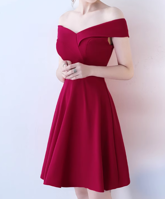 Vestido sencillo con hombros descubiertos y elegante para banquete ED01185
