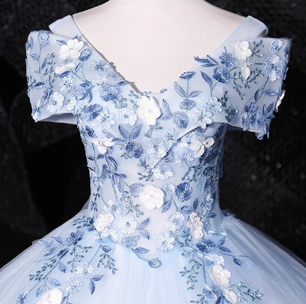Vestido de fiesta largo de tul con bordado y hombros descubiertos, corte A, elegante vestido formal largo ED01261