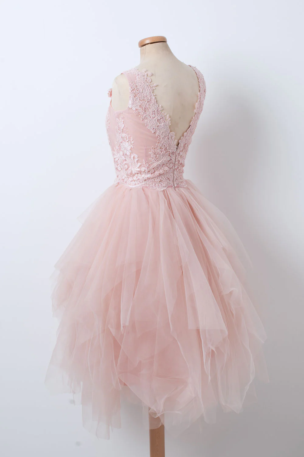 Prom Dresses,pink V Neck Tulle Lace Short Prom Dress, Pink Homecoming Dress ED01302