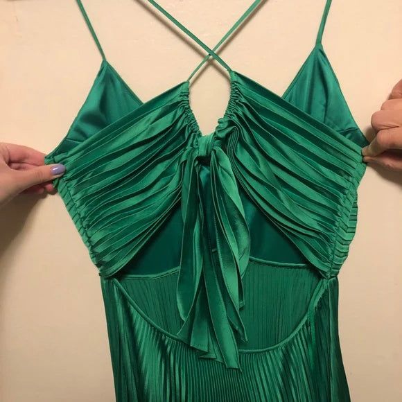 Vestido de fiesta verde bosque sin espalda para fiesta en la piscina de Las Vegas💚 Vestido de noche glamoroso de gasa para ocasiones especiales ED01530