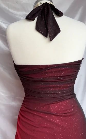 Shiny ✨Chiffon Prom Dress for Party&Birthday Elegant Halter Sweetheart Niche Ruffled Evening Gown ED01643