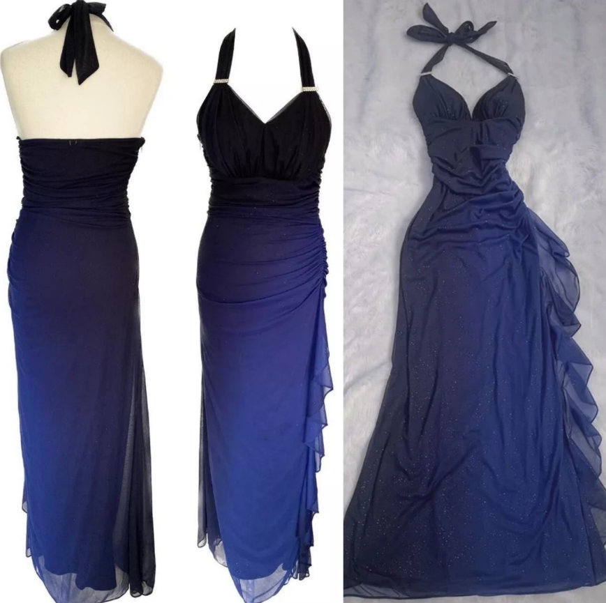 Shiny ✨Chiffon Prom Dress for Party&Birthday Elegant Halter Sweetheart Niche Ruffled Evening Gown ED01643
