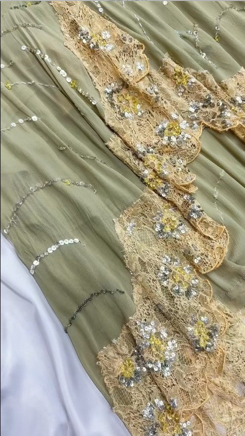 Hermoso vestido verde ajustado con tirantes finos de gasa y lentejuelas, vestido largo de fiesta, vestido de noche ED01673
