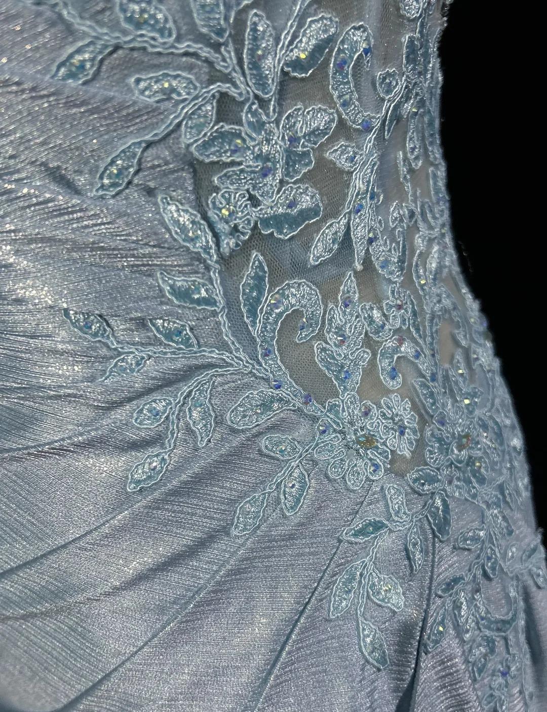 Hermoso vestido de noche con tirantes finos, corte sirena, satén brillante, largo, sin espalda, con apliques, vestido de novia sencillo ED01863