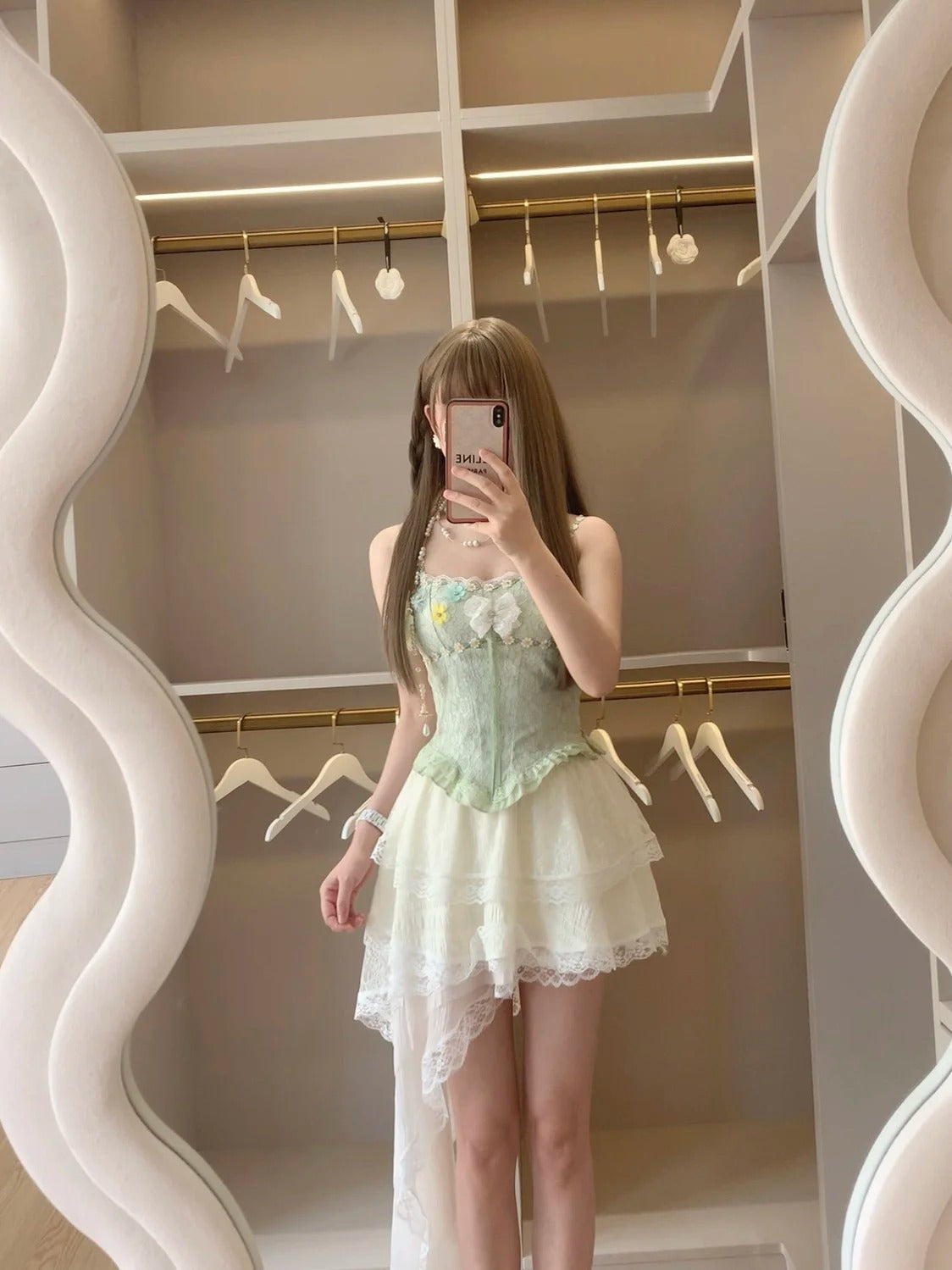 Fairytale Spaghetti Straps A-Line Homecoming Dresses Sweet Lace Short Prom Dress ED02122