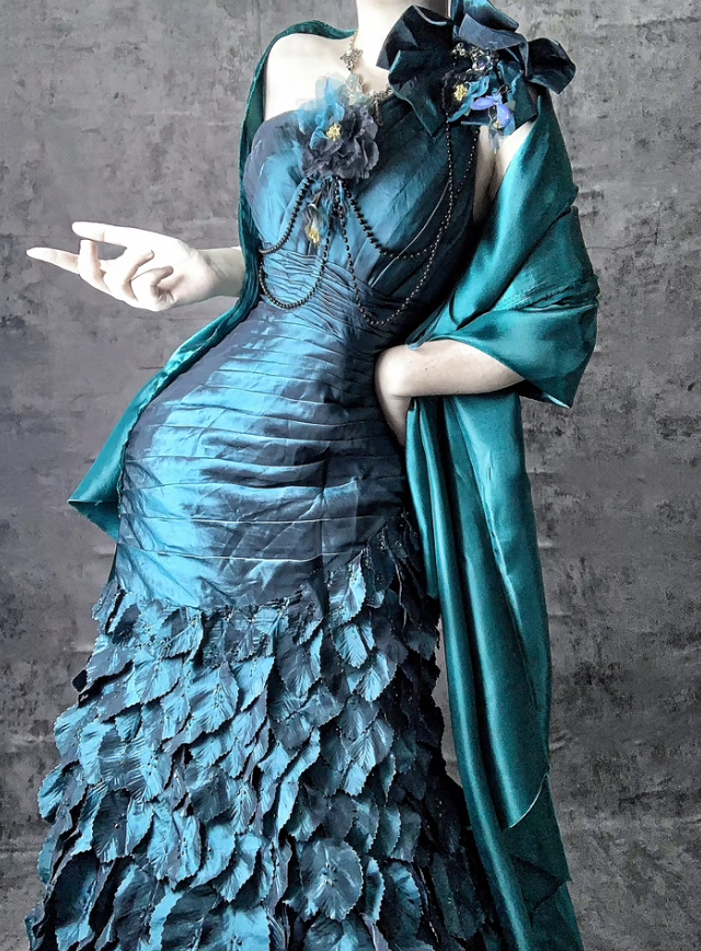 Hermosos vestidos de fiesta largos de tafetán con corte sirena, un hombro, color verde azulado, vestidos de noche formales ED02513