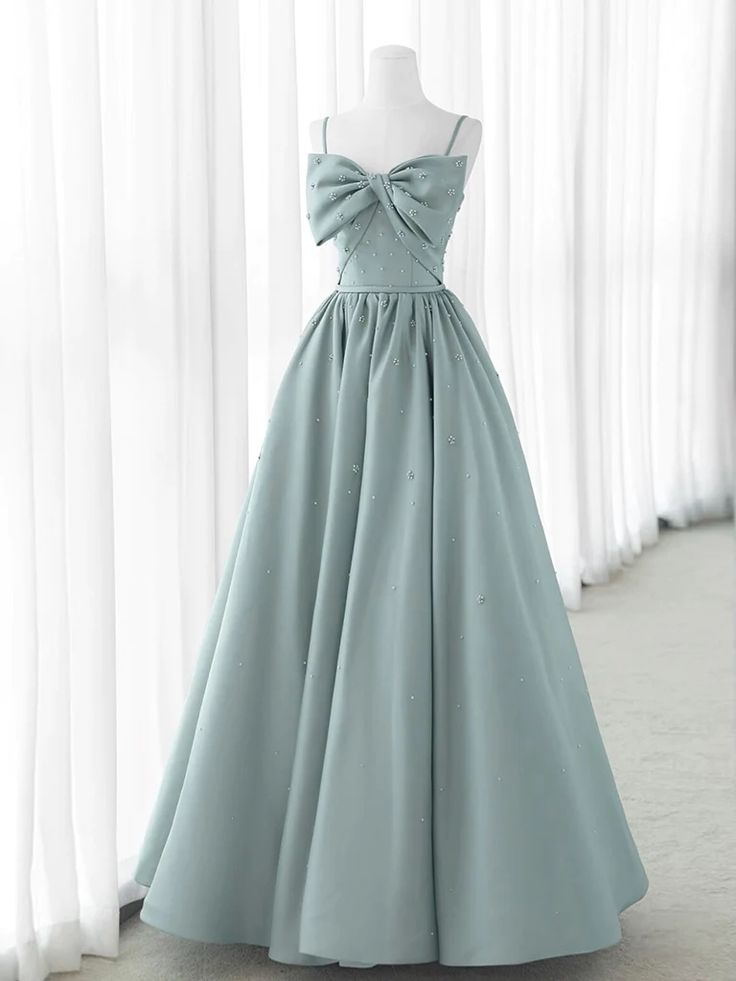 Vestidos de fiesta largos de satén gris con corte en A, vestidos formales largos grises ED0764