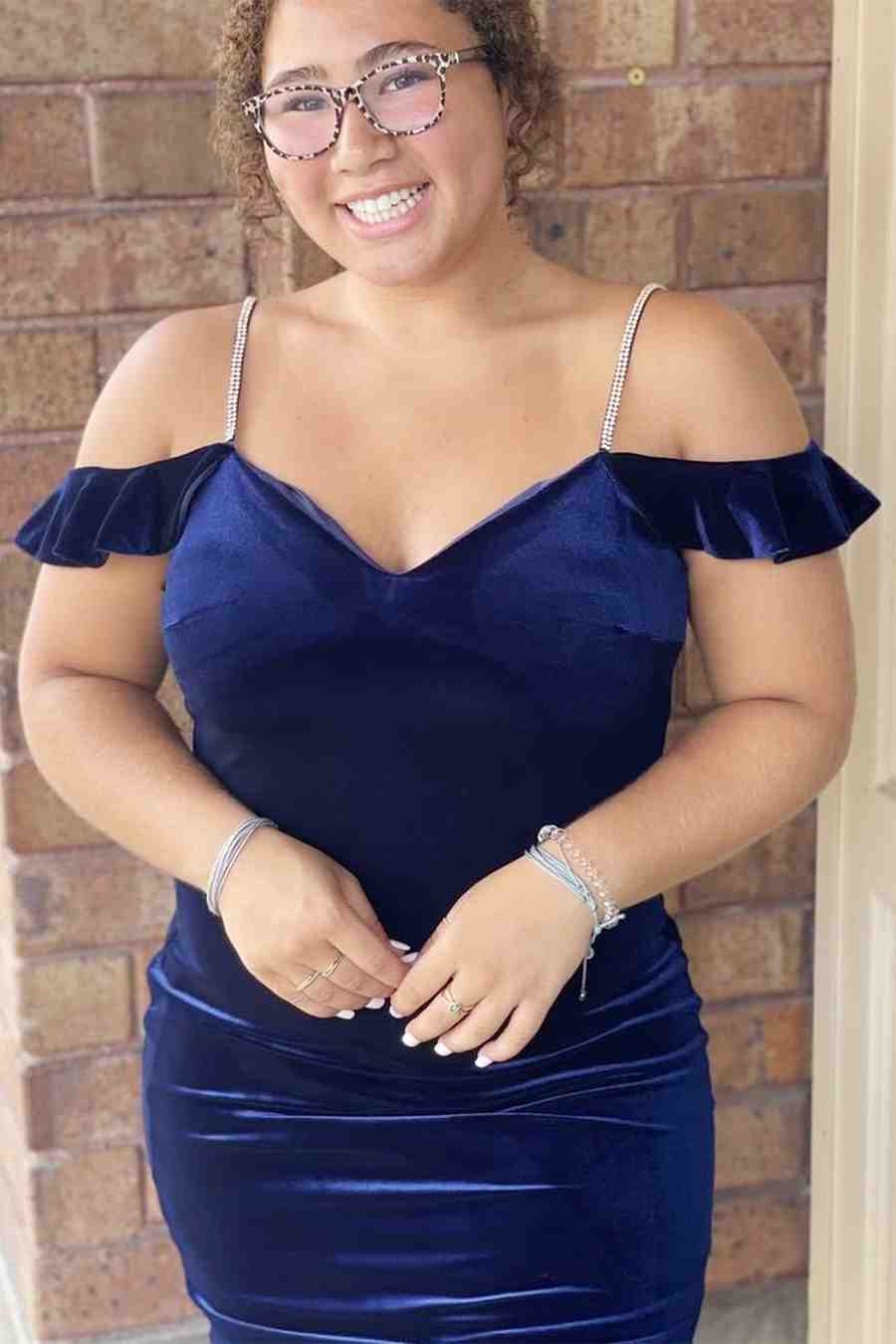 Vestido ajustado de terciopelo verde para fiesta de bienvenida, vestidos de cóctel azul marino