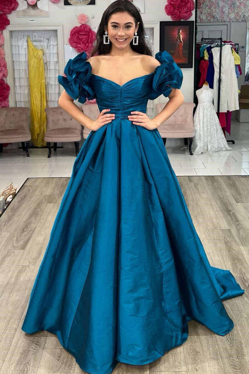 Vestido formal largo de satén fucsia con hombros descubiertos y corte A, vestidos de noche de satén amarillo