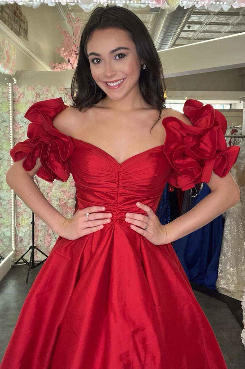 Vestido formal largo de satén fucsia con hombros descubiertos y corte A, vestidos de noche de satén amarillo