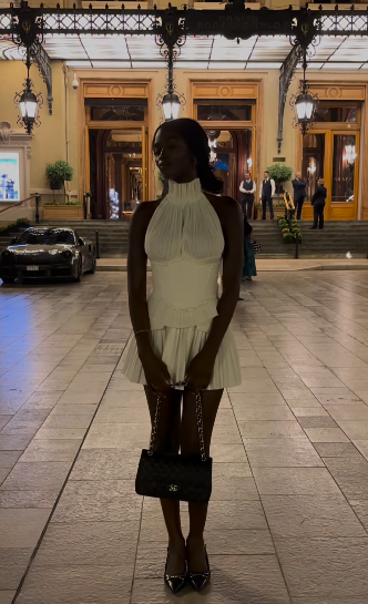 Vestido de fiesta corto elegante de gasa con cuello alto y corsé, corte A, para regreso a casa y noche GG1230