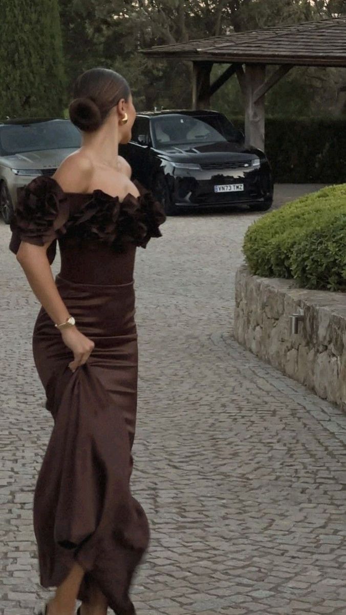 Elegant Mermaid Off The Shoulder Chocolate Satin Long Prom Dress,Evening Dress GG1283
