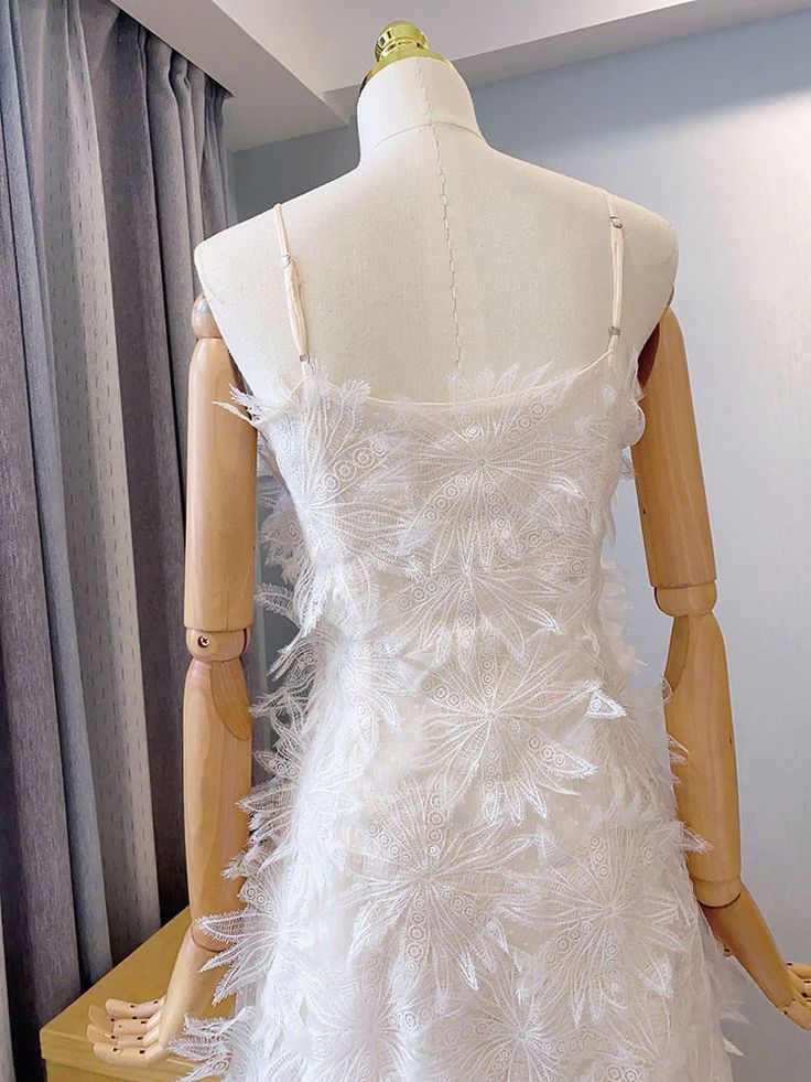 Vestido coreano corto de encaje blanco con tirantes finos, corte A, para fiesta de bienvenida y noche, GG1447