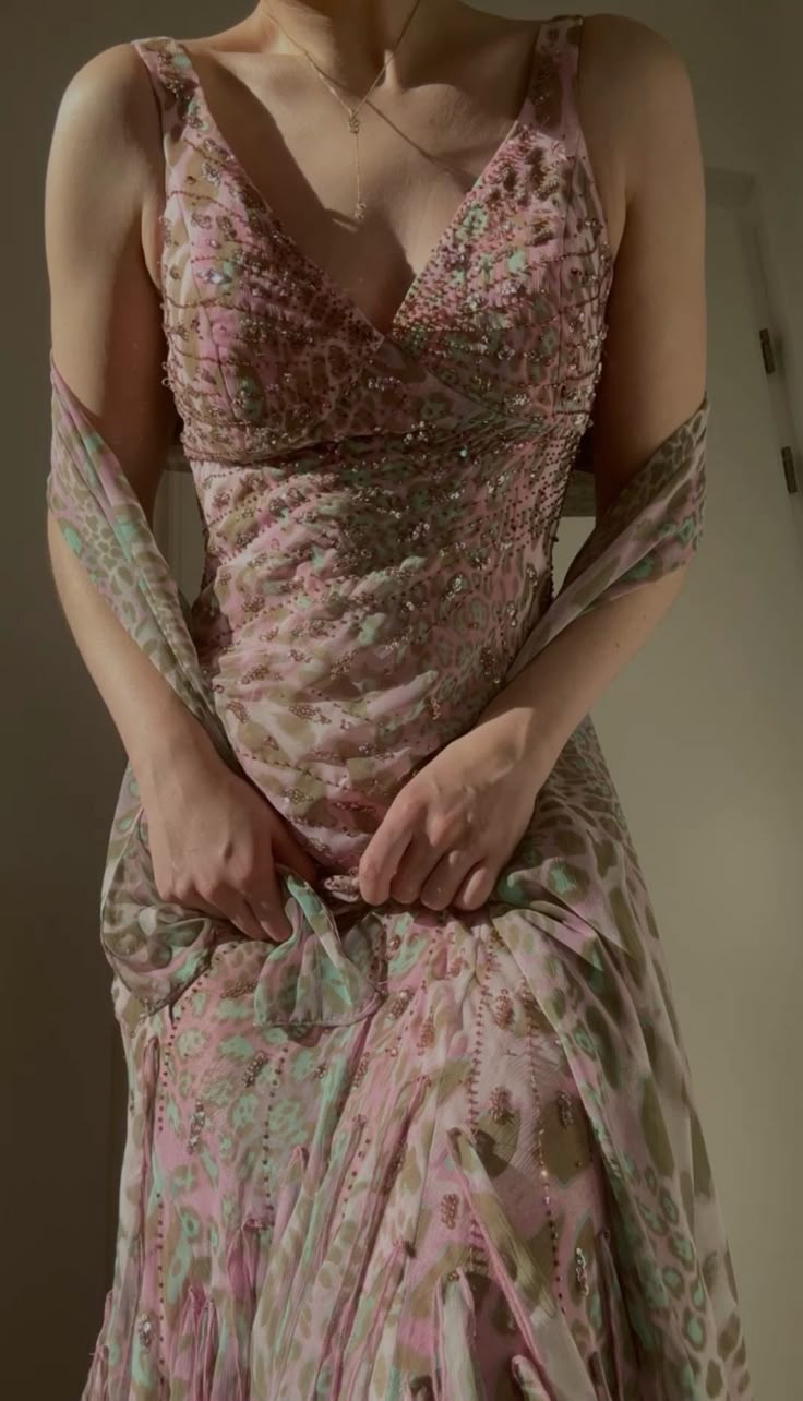 Gorgeous Mermaid V Neck Chiffon Printing Long Prom Dress,Party Dress,Evening Dress GG2292