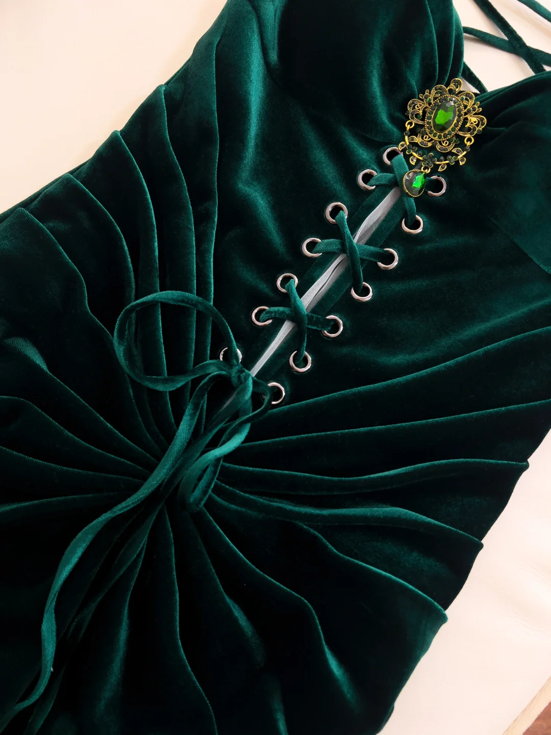 Vestido largo de terciopelo verde oscuro con escote corazón y corte sirena, para fiesta de graduación o de noche, GG2580
