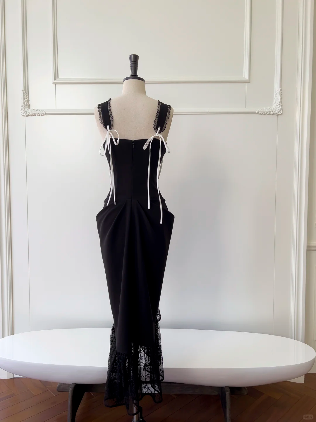 Vestido de fiesta largo de satén negro con corte sirena y encaje, elegante, para graduación, noche, GG2652