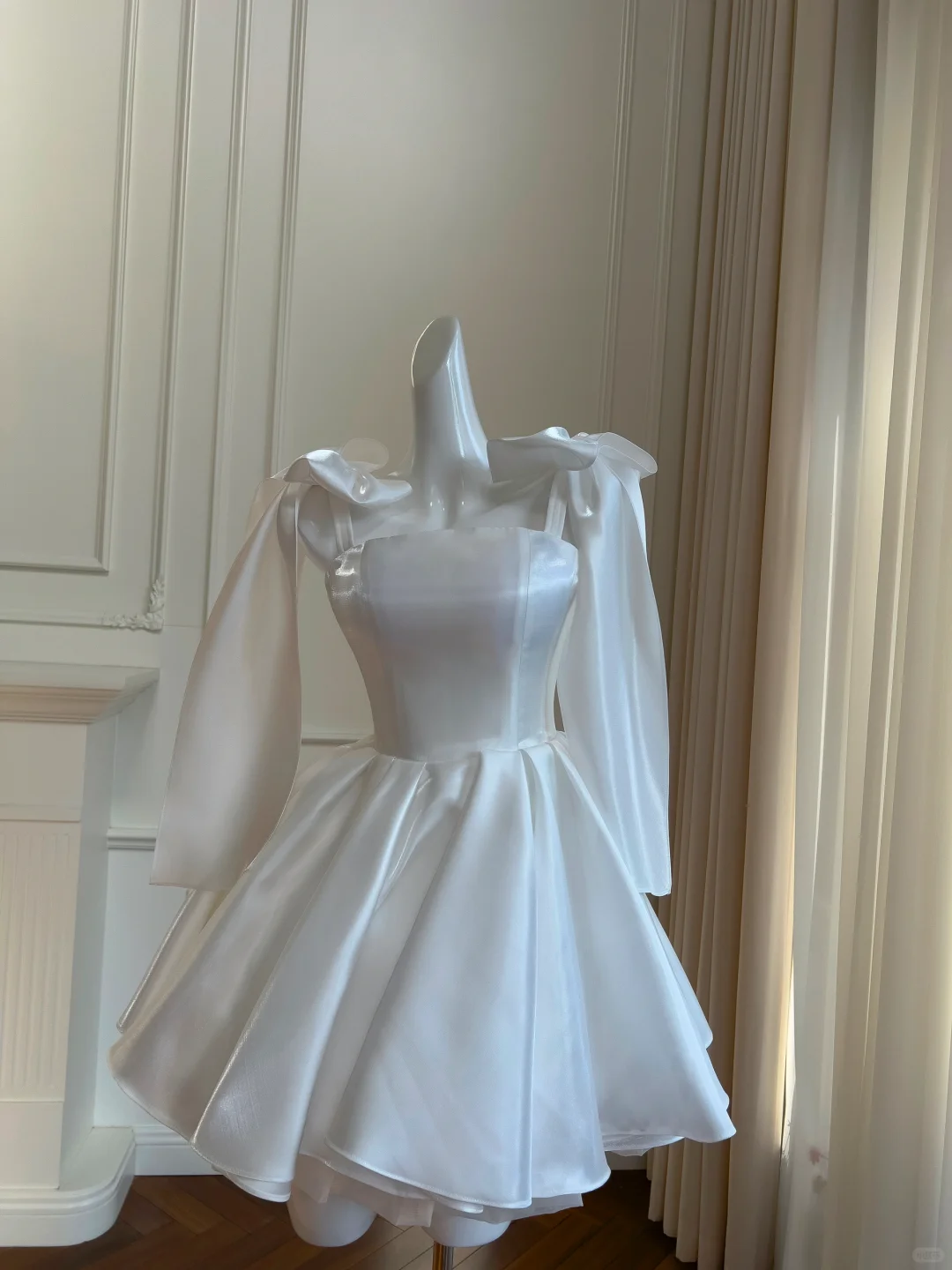 Vestido de fiesta corto de satén con escote en forma de corazón, corte en A, para regreso a casa y cumpleaños GG2674